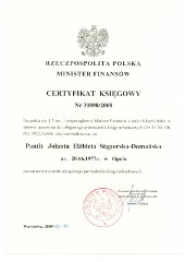 certyfikat Jolanta Domańska